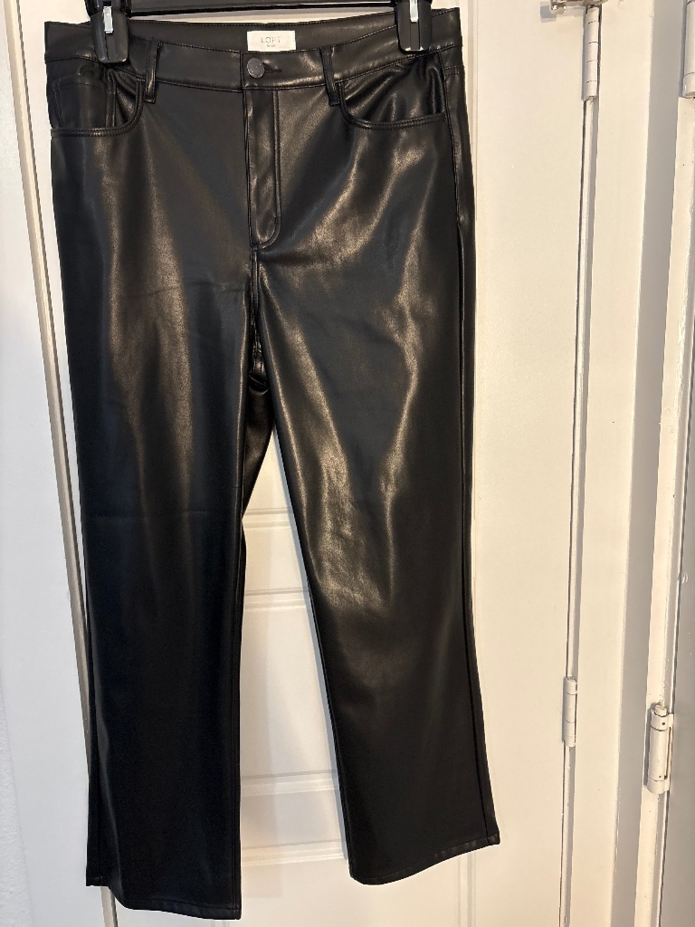 LOFT Black Faux Leather Pants NWOT